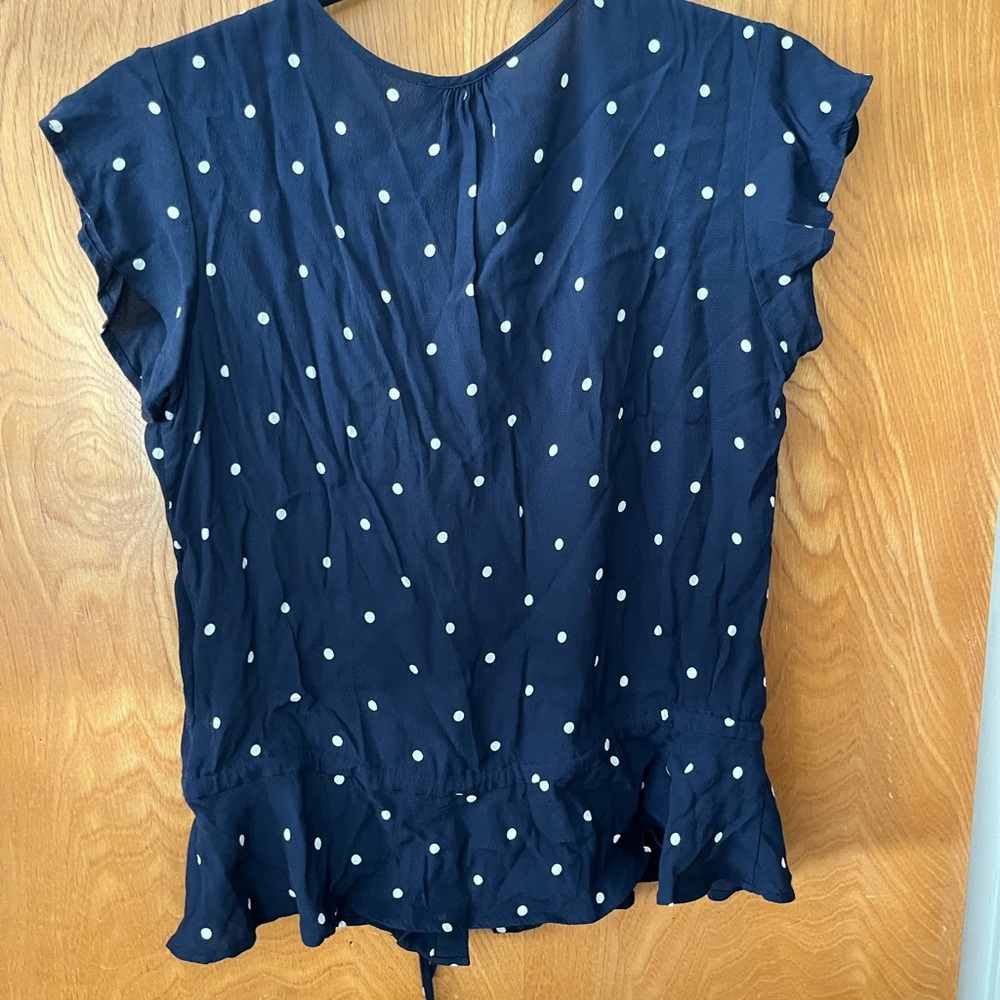 Rails Polk Dot Flutter Sleeve Button Down S - image 7